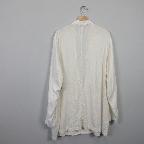 Old Navy Oversized Blazer Women XXL Ivory Linen Coastal Grandma Beach Casual 512 - Picture 2 of 12